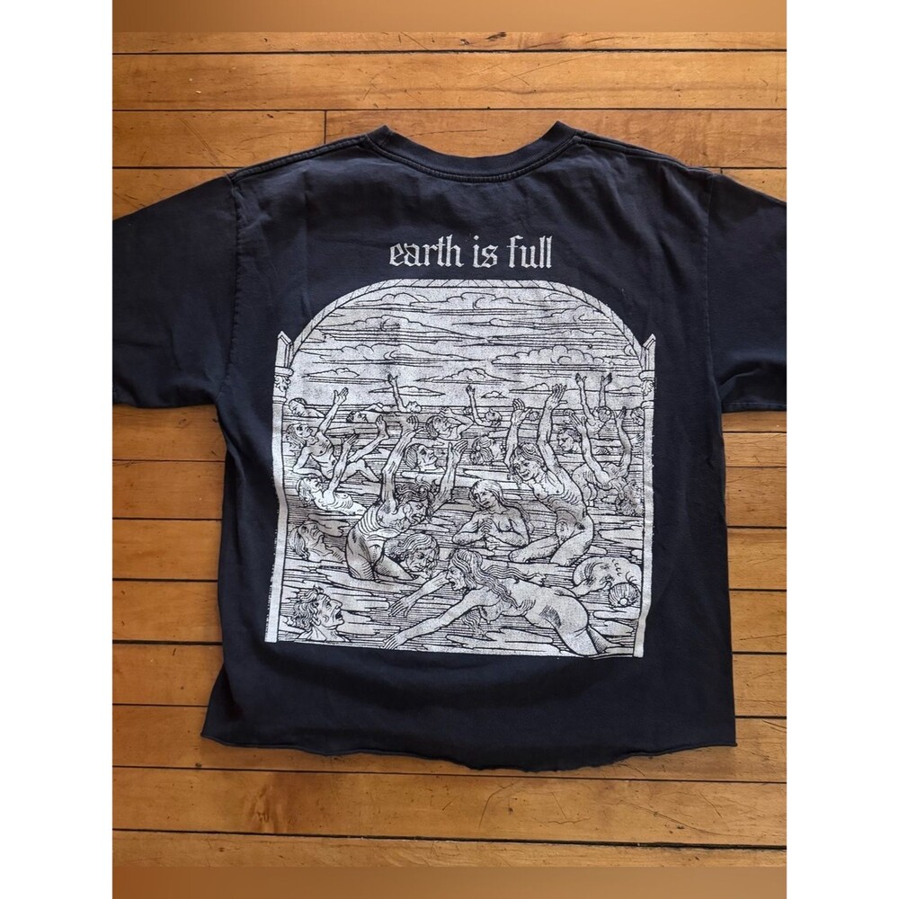 Cloakroom earth is full black band tee cut cropped  emo grunge 2022 t shirt